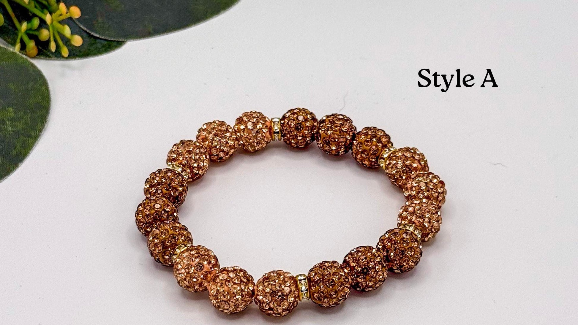Chocolate Champagne Rhinestone Bracelet