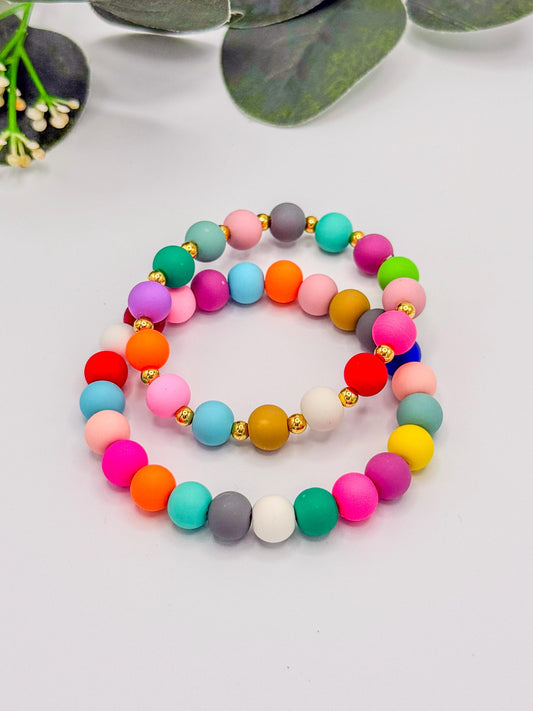 Retro Rustic Multi Color Bracelets in Vibrant Colors! - Stretchy, No Clasp Design