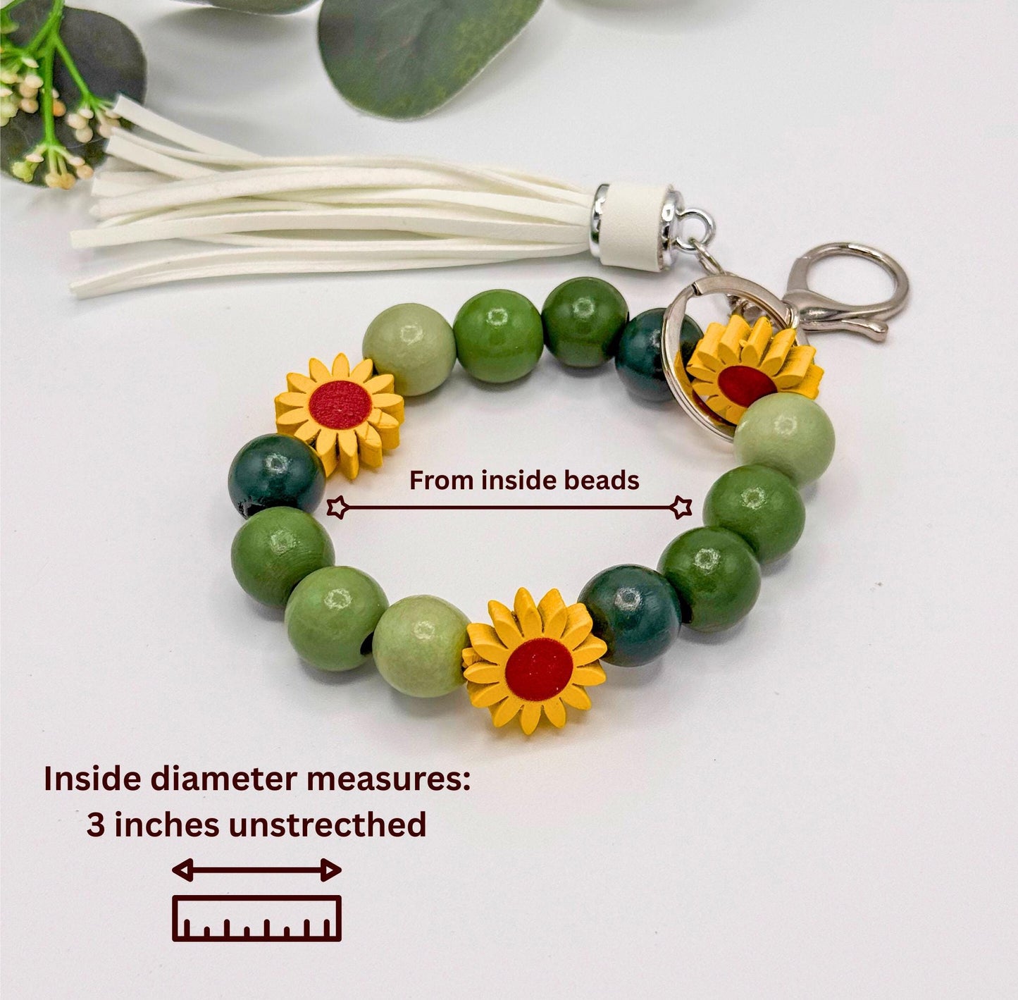 Daisy Sunflower Beaded Keychain Wristlets