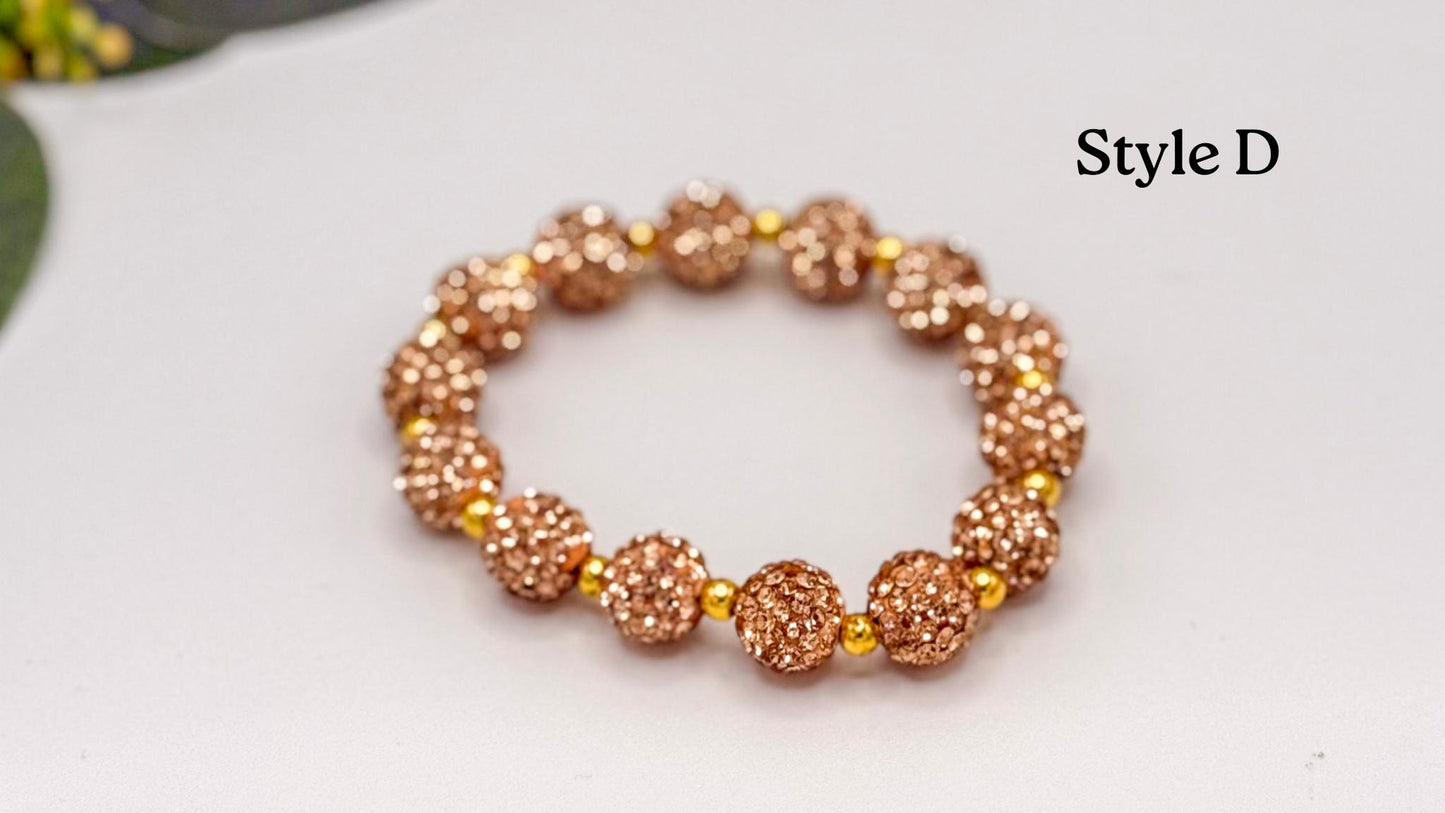 Chocolate Champagne Rhinestone Bracelet