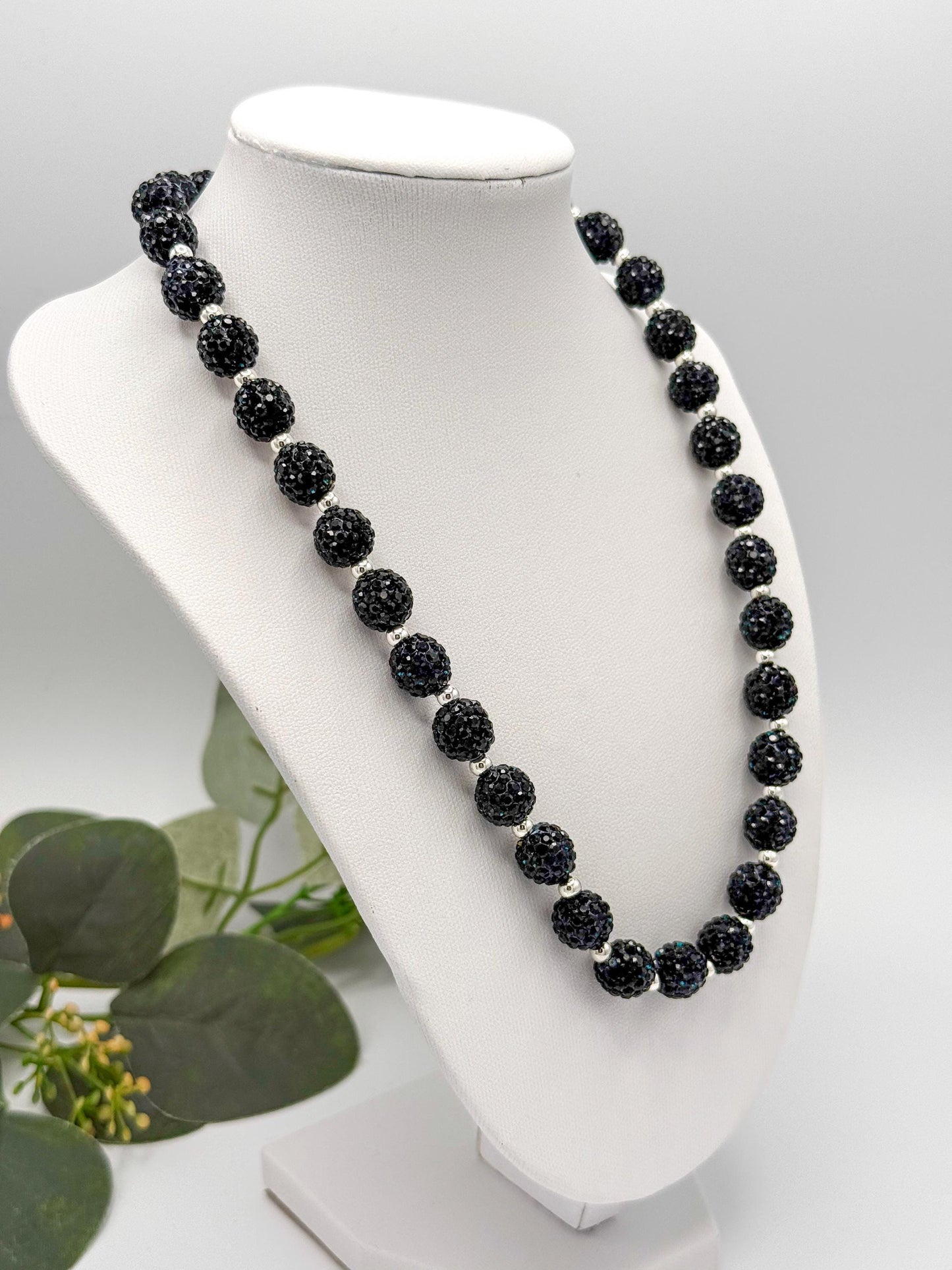 Navy, Silver & Gold Rhinestone Necklaces