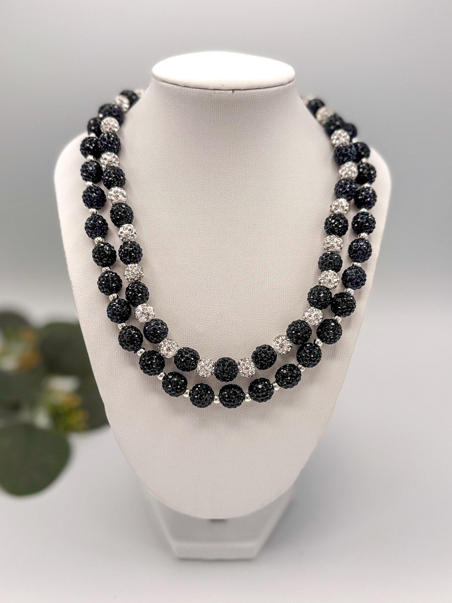 Navy, Silver & Gold Rhinestone Necklaces