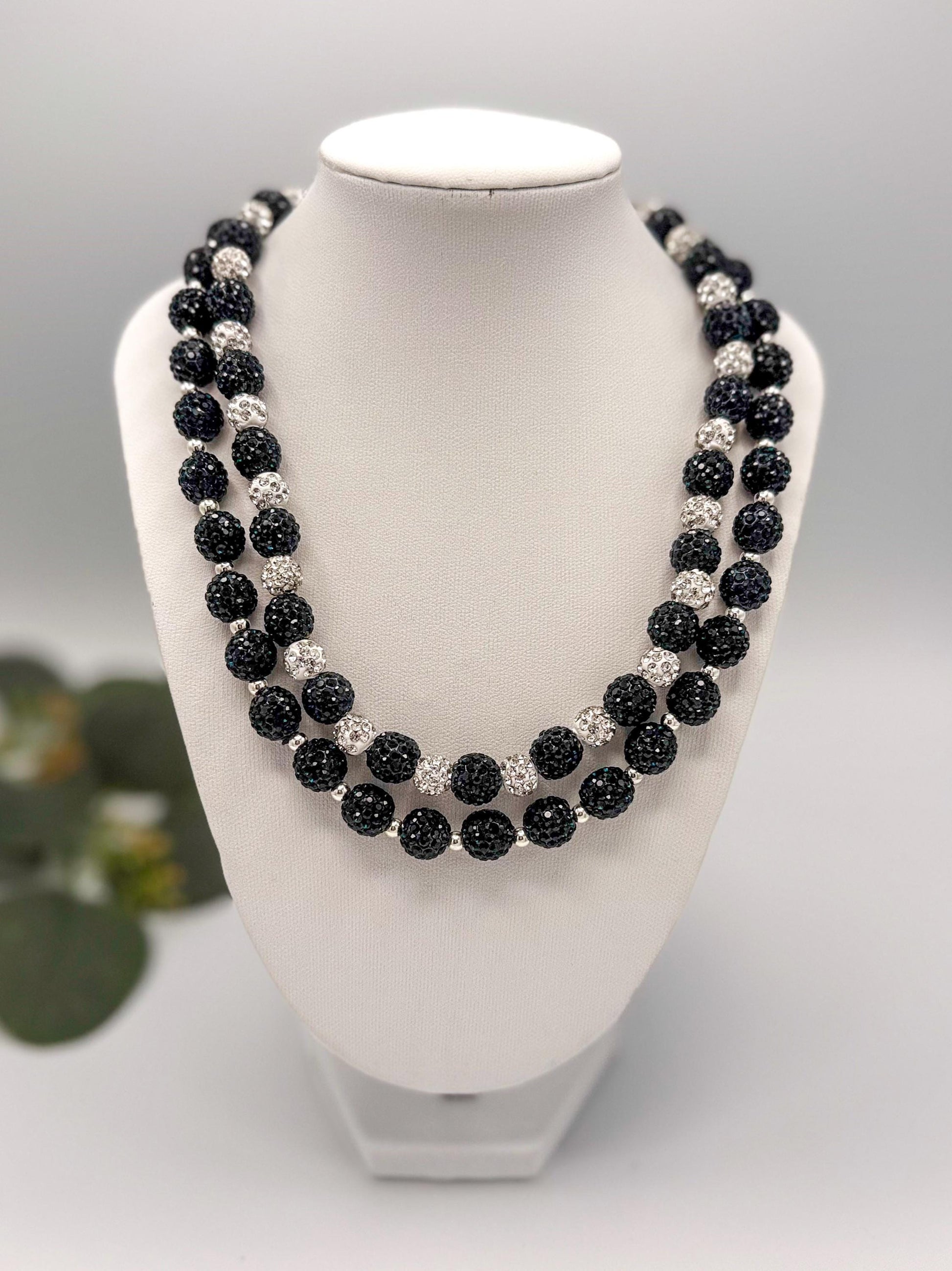 Navy, Silver & Gold Rhinestone Necklaces