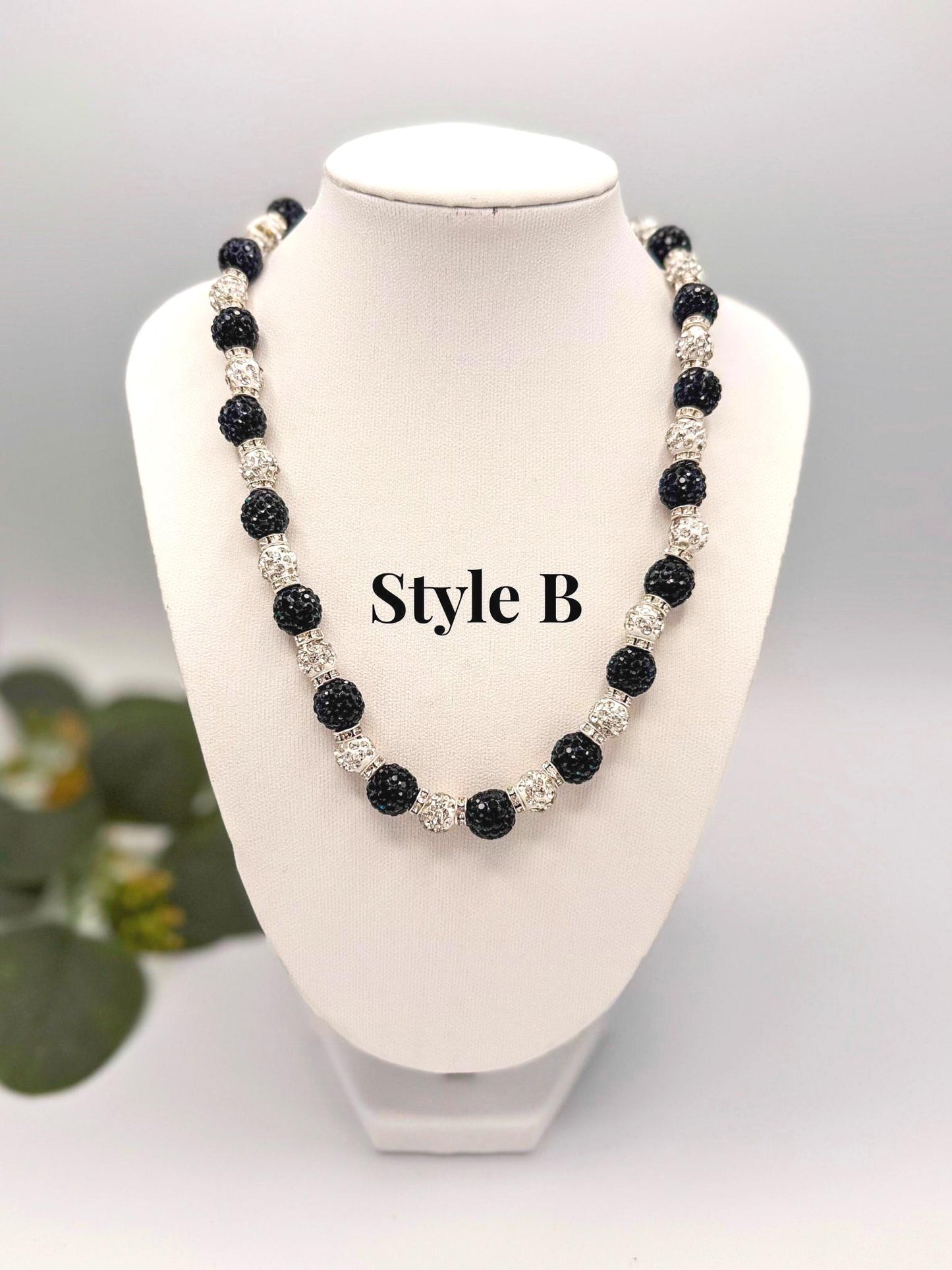 Navy, Silver & Gold Rhinestone Necklaces