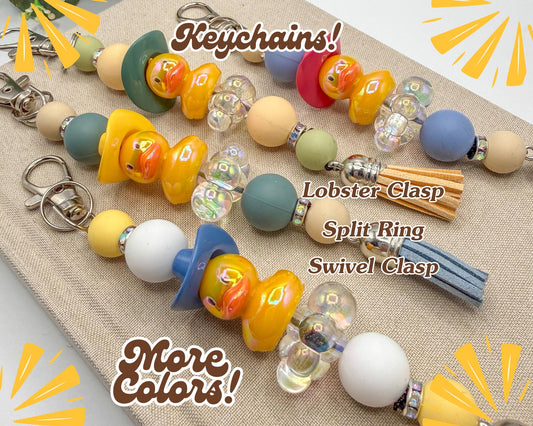 Cowboy Rubber Duck Keychain: Leather Tassel Bag Charm, Jeep Duck, Cruise Duck Gift
