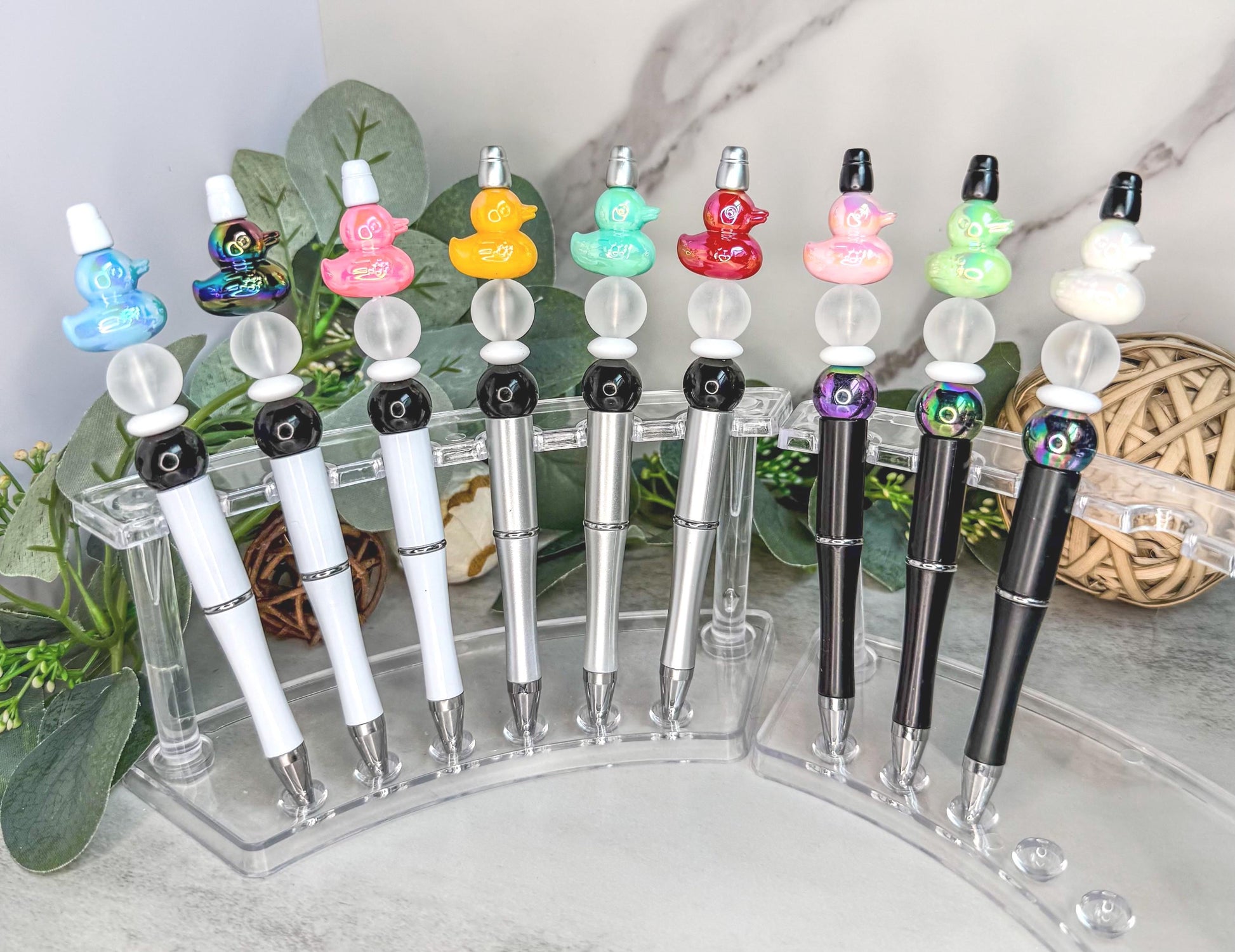 Iridescent Duck Bead Pens: Quack Up Your Writing!