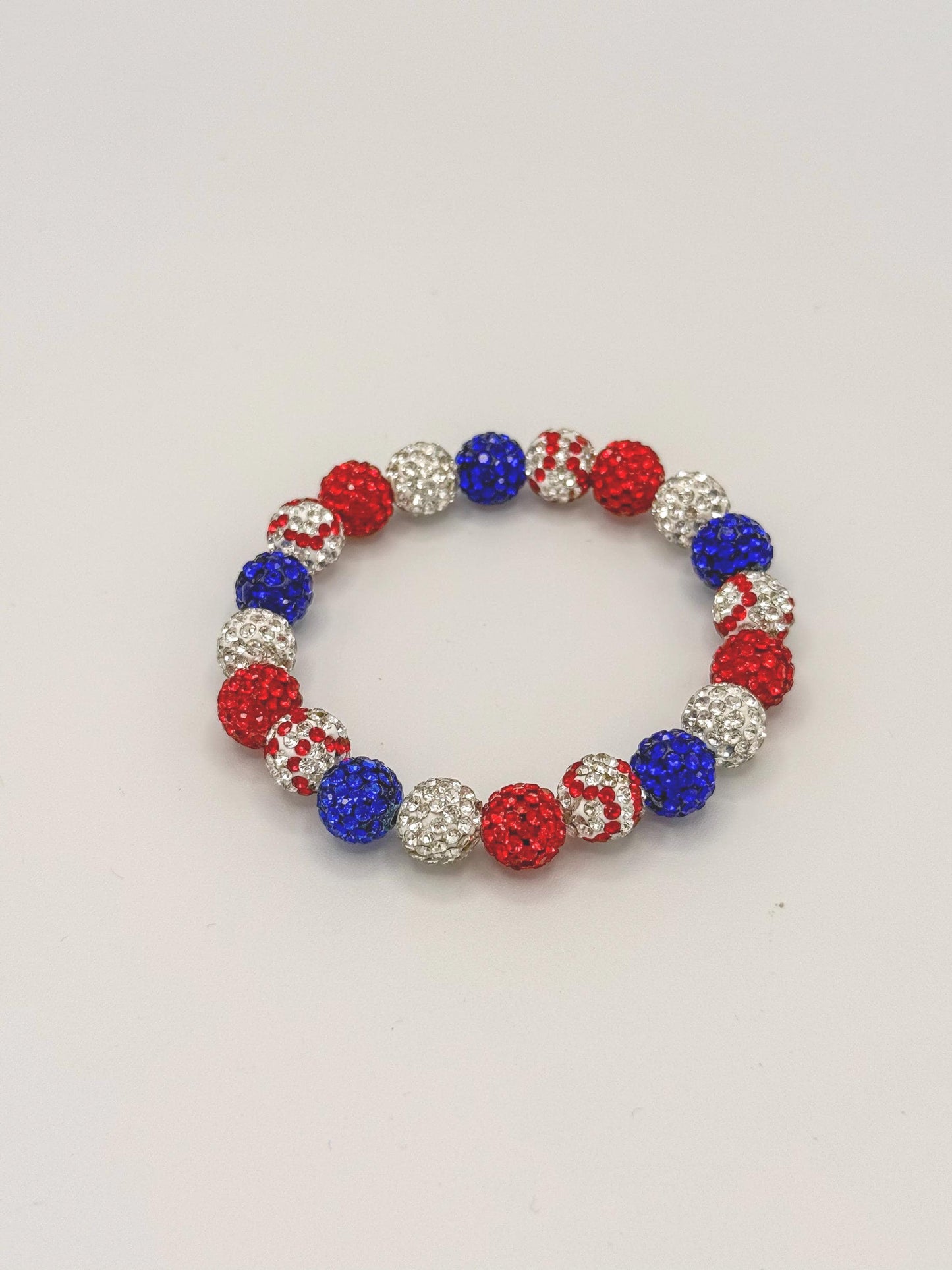 Baseball Drip Rhinestone Bracelet, Red White Blue Sparkle Team Colors Jewelry, Baseball Mom Gift, End of Season Team Gifts