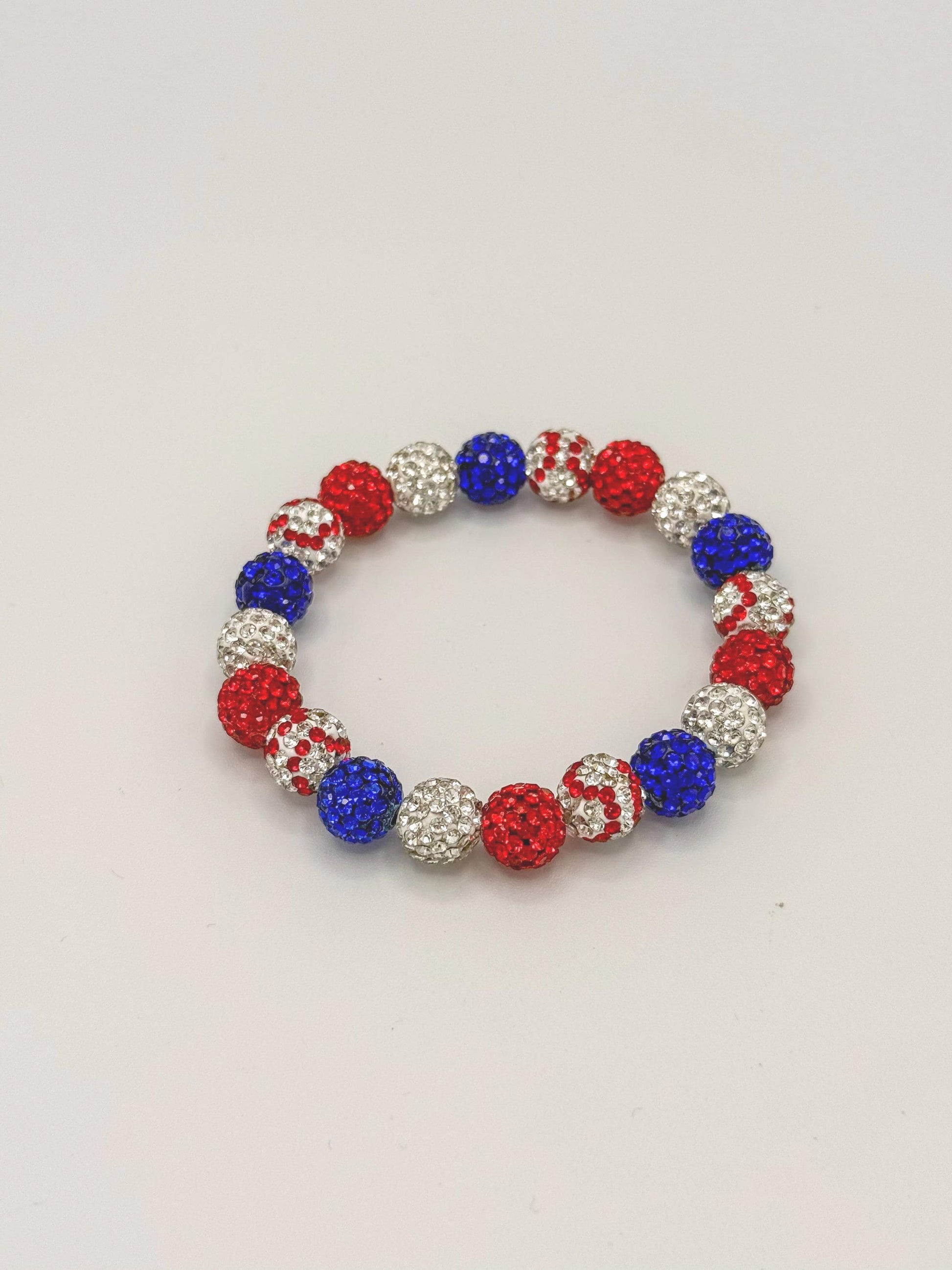 Baseball Drip Rhinestone Bracelet, Red White Blue Sparkle Team Colors Jewelry, Baseball Mom Gift, End of Season Team Gifts