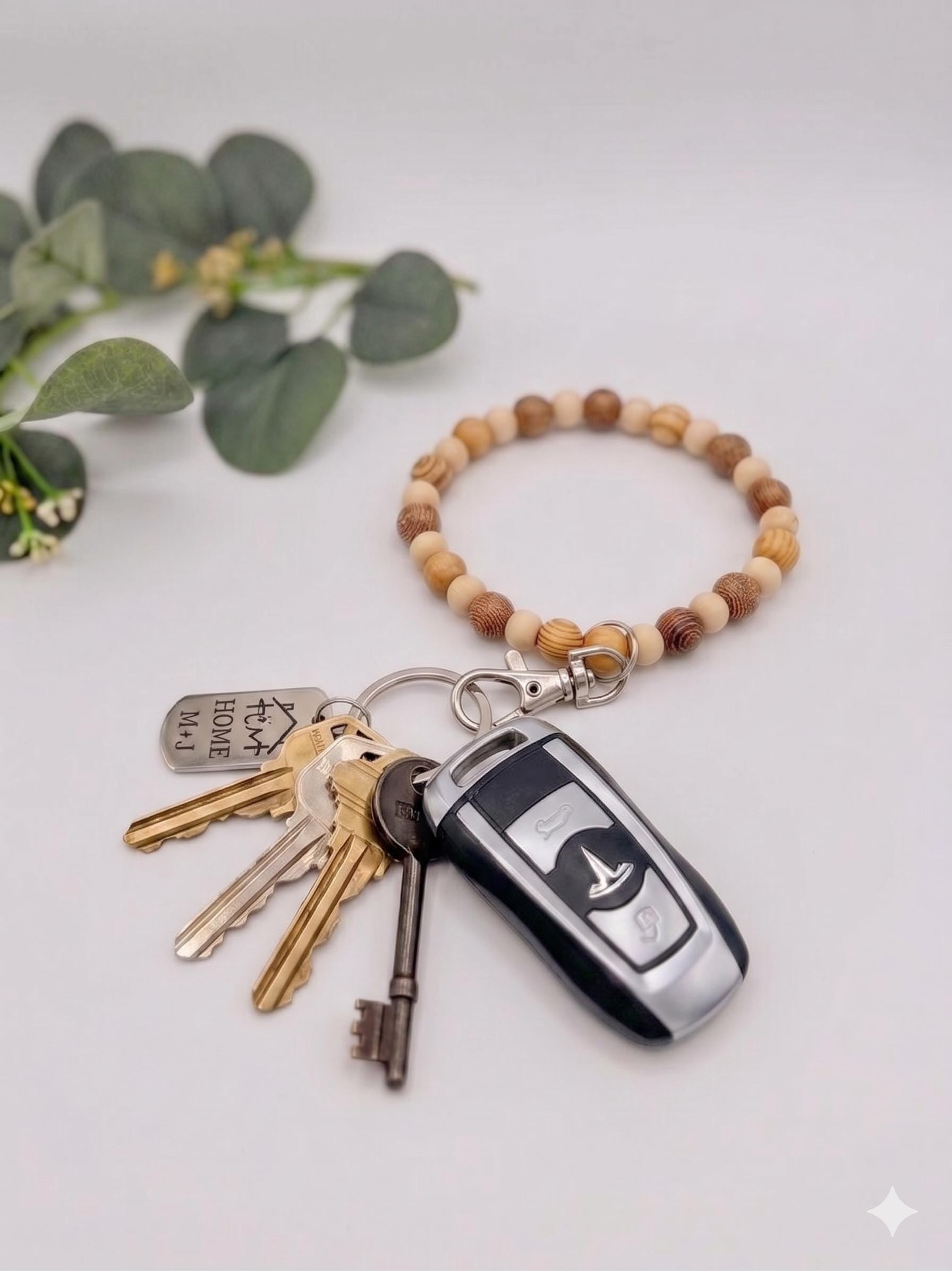 Boho Wood Bead Phone Wristlet