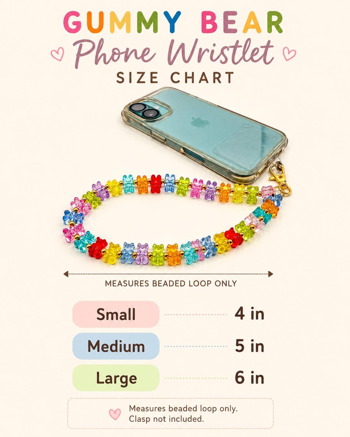 Gummy Bear Beaded Phone Wristlet