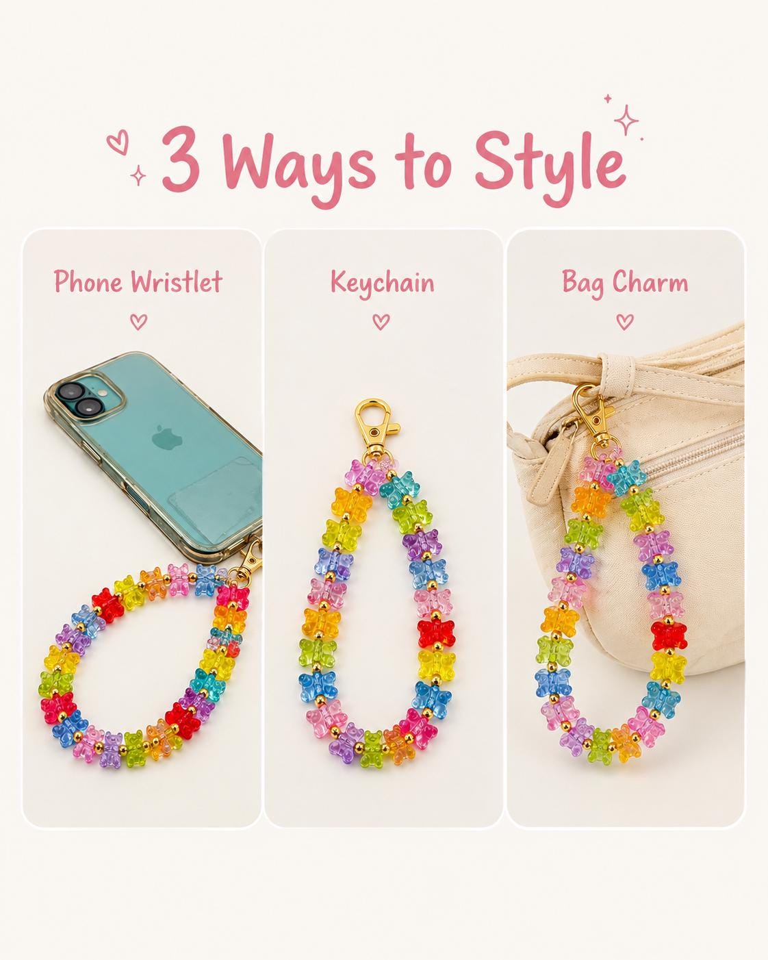 Gummy Bear Beaded Phone Wristlet