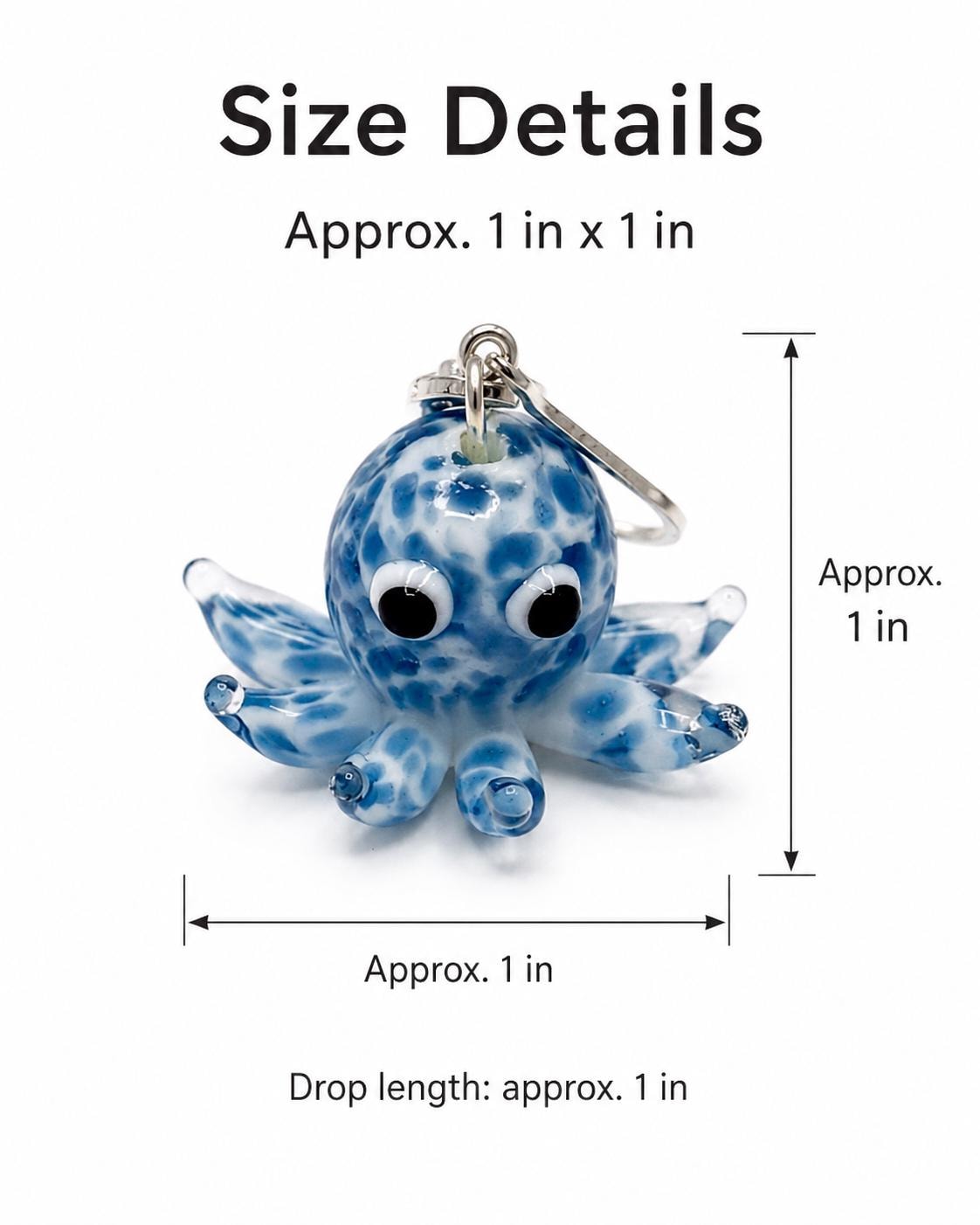 Glass Octopus Earrings, Cute Nautical Ocean Jewelry, Hypoallergenic Silver Leverback Dangle, Speckled Sea Life, Beach Vacation Gift for Her