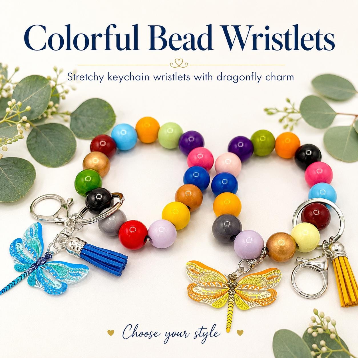 Dragonfly Stretchy Keychain Wristlets