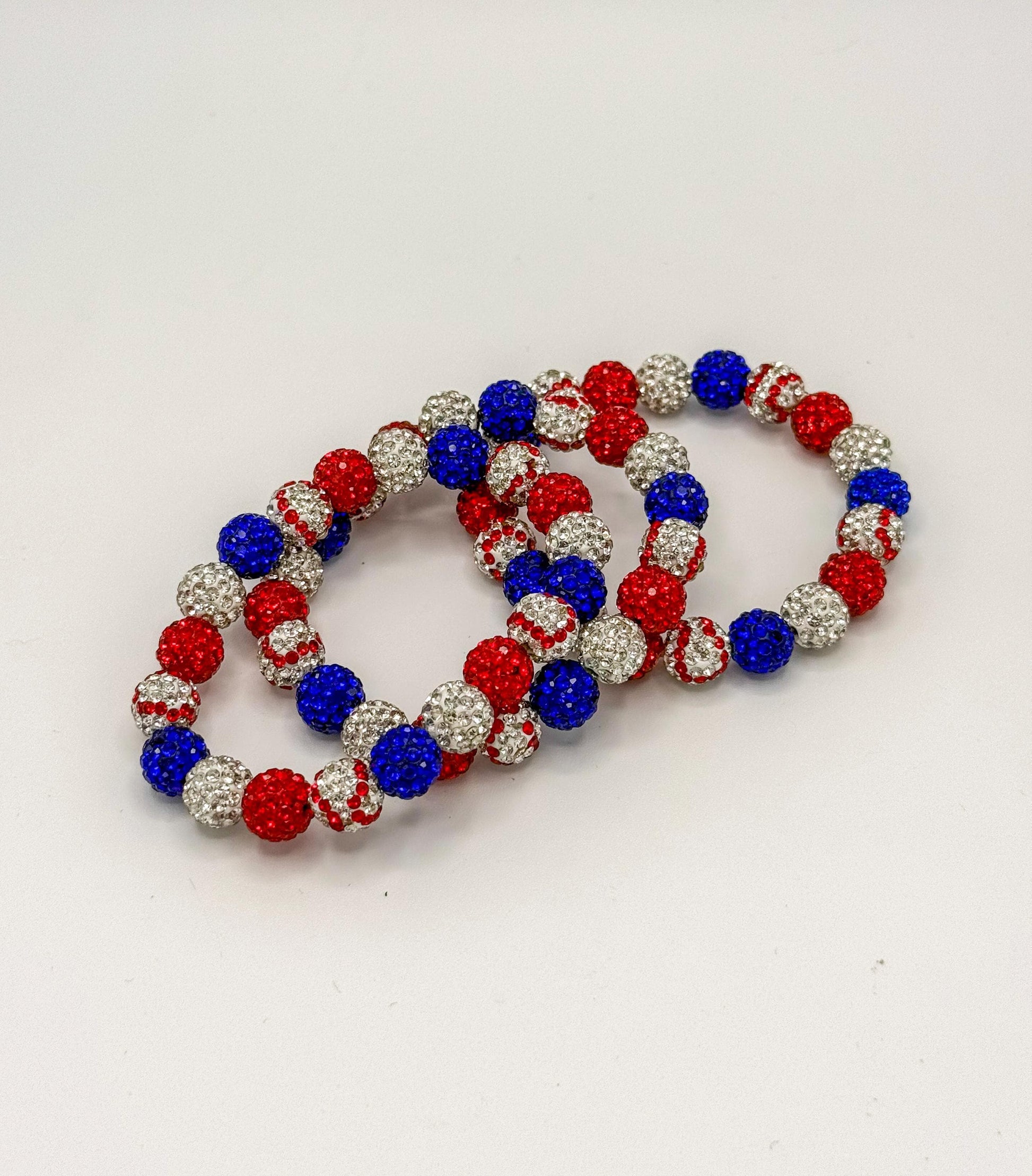 Baseball Drip Rhinestone Bracelet, Red White Blue Sparkle Team Colors Jewelry, Baseball Mom Gift, End of Season Team Gifts