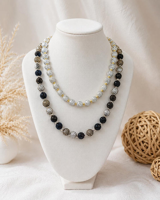 Stretchy no Clasp Design! Shamballa Beaded Necklaces: Sparkle On!