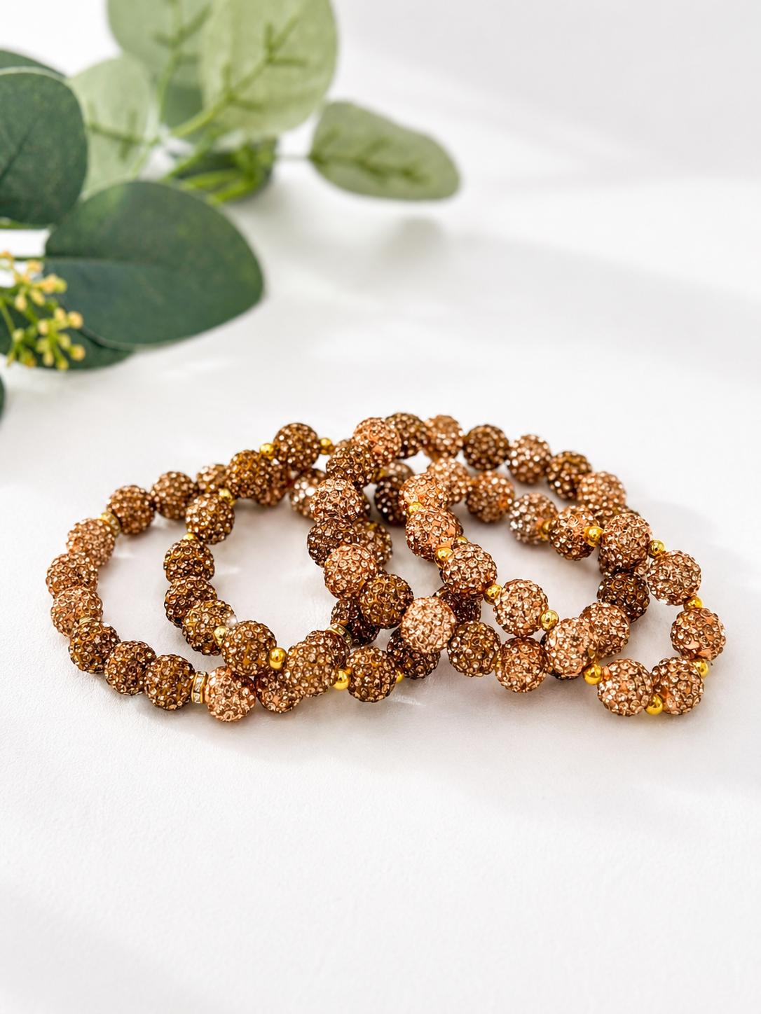 Chocolate Champagne Rhinestone Bracelet