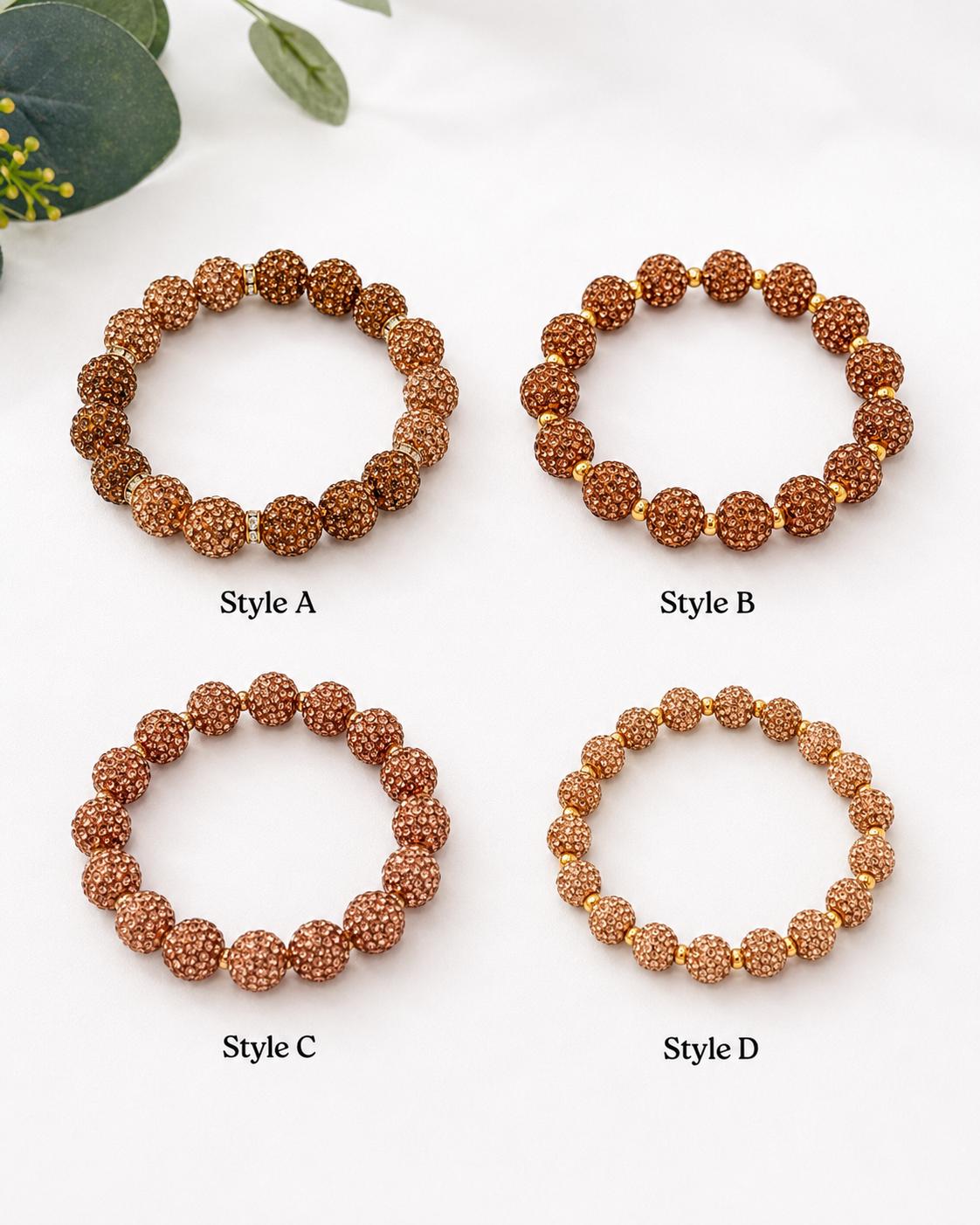 Chocolate Champagne Rhinestone Bracelet