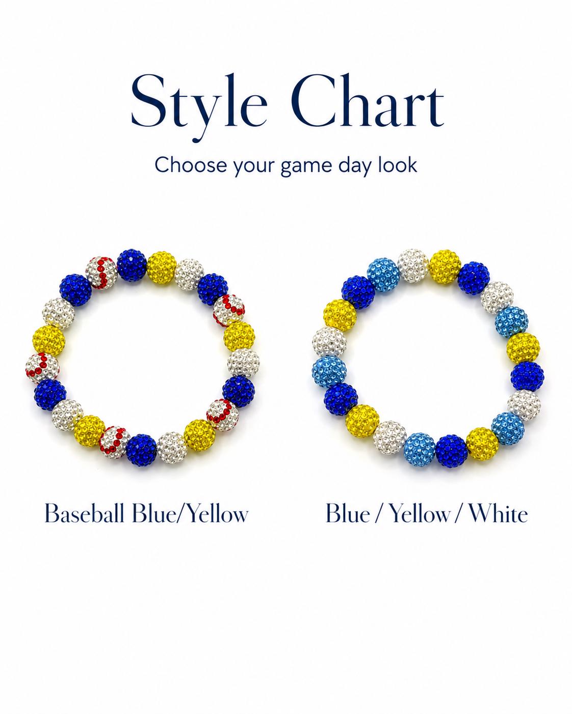 Blue Savannah Baseball Rhinestone Bracelet