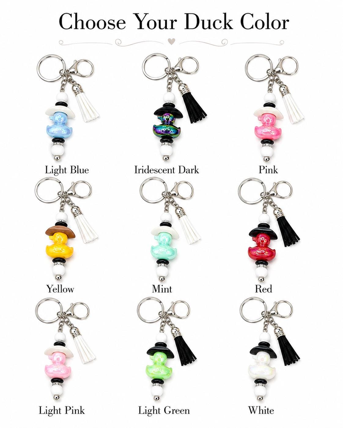 Cowboy Duck Keychain- Iridescent