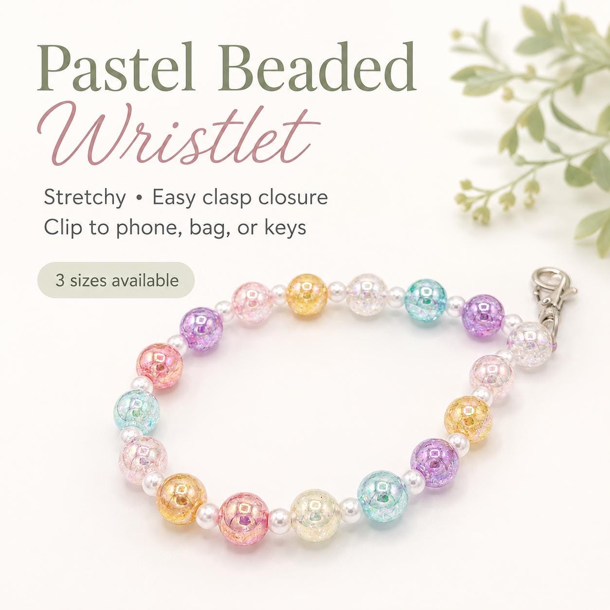 Pastel Beaded Phone Wristlet