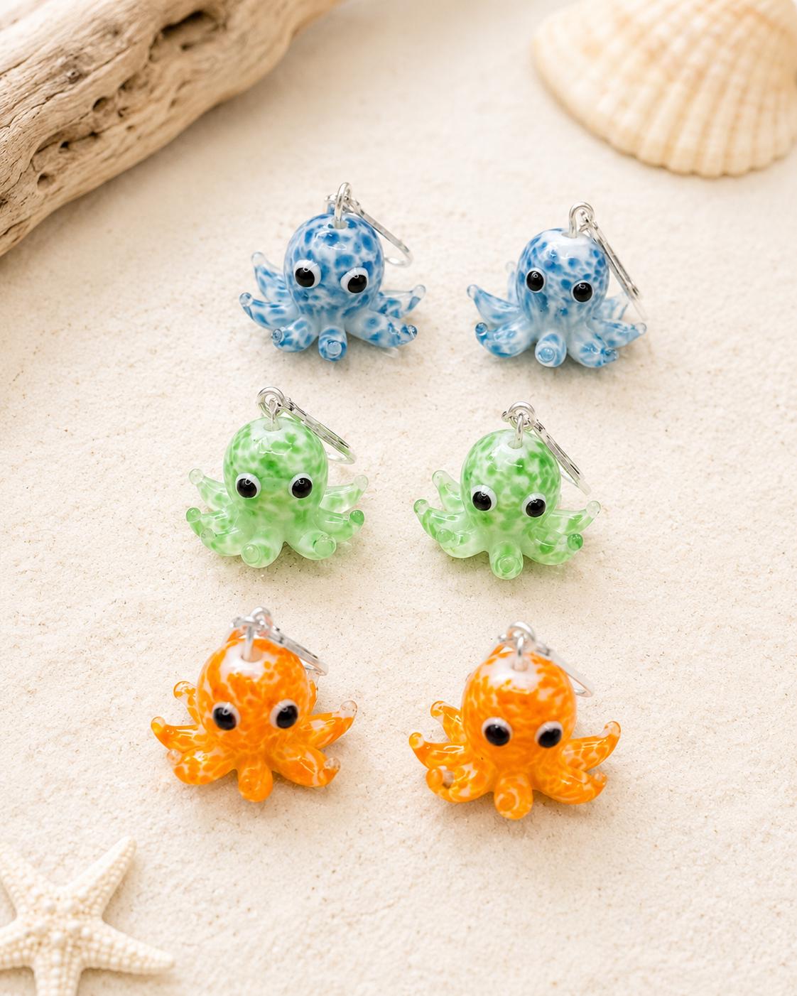 Glass Octopus Earrings