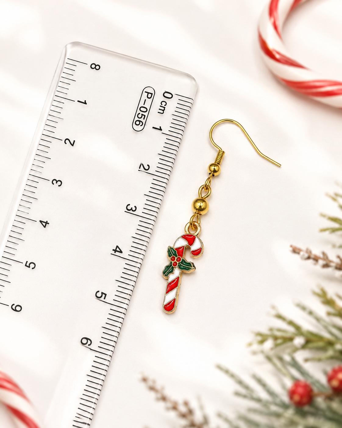 Candy Cane Dangle Earrings