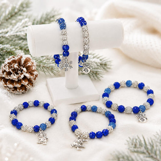 Blue Snowflake Rhinestone Bracelet
