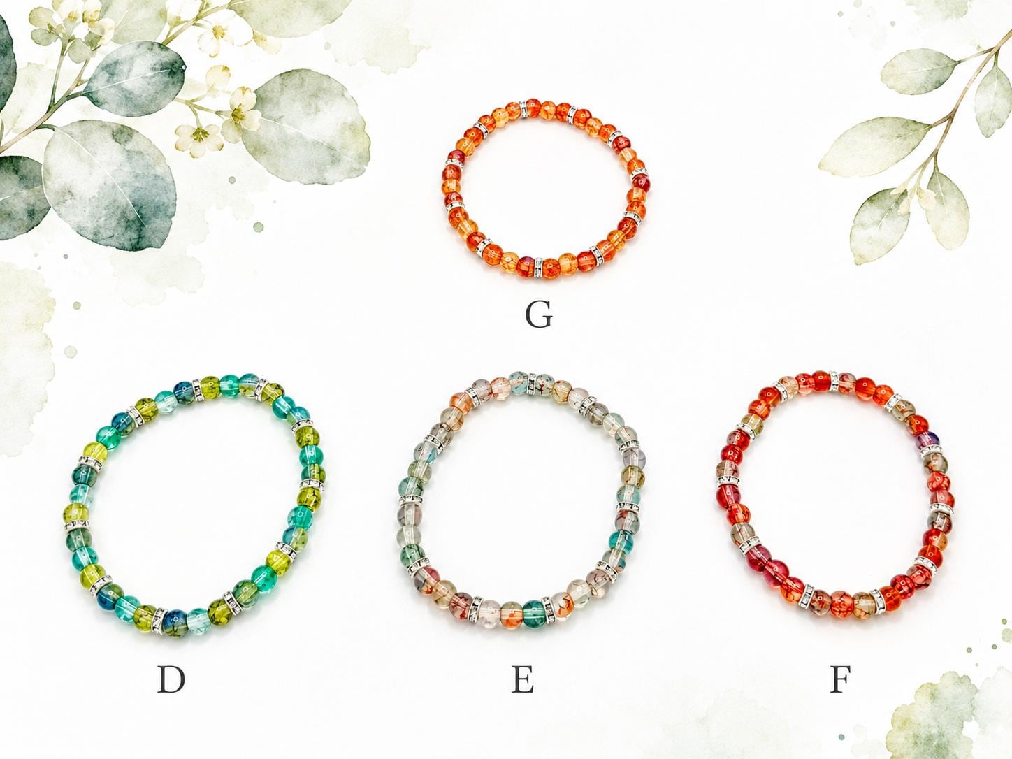 Watercolor Glass Bead Bracelets