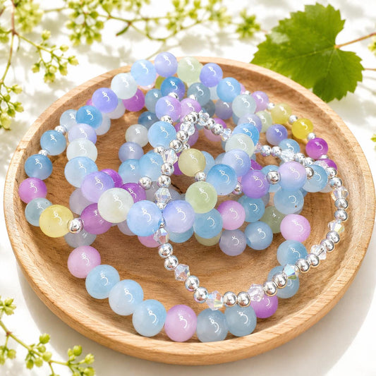 Grapevine Glass Bead Bracelet Stack