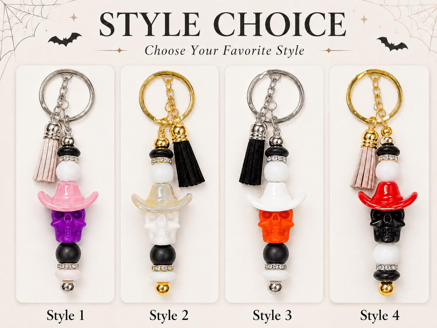 Skeleton Cowboy Keychain