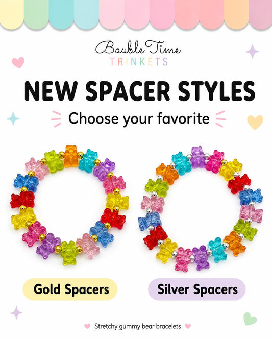 NEW STYLES ADDED- Playful Gummy Bear Bracelets in Vibrant Colors! - Multiple Styles- Stretchy Friendship Bracelets