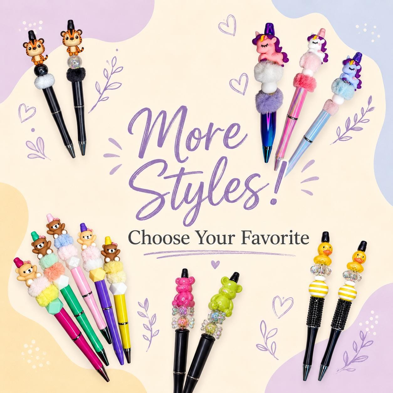 Halloween Beaded Pen, Ghost or Bat Pen, Spooky Cute Silicone Bead Writing Pen, Teacher Gift