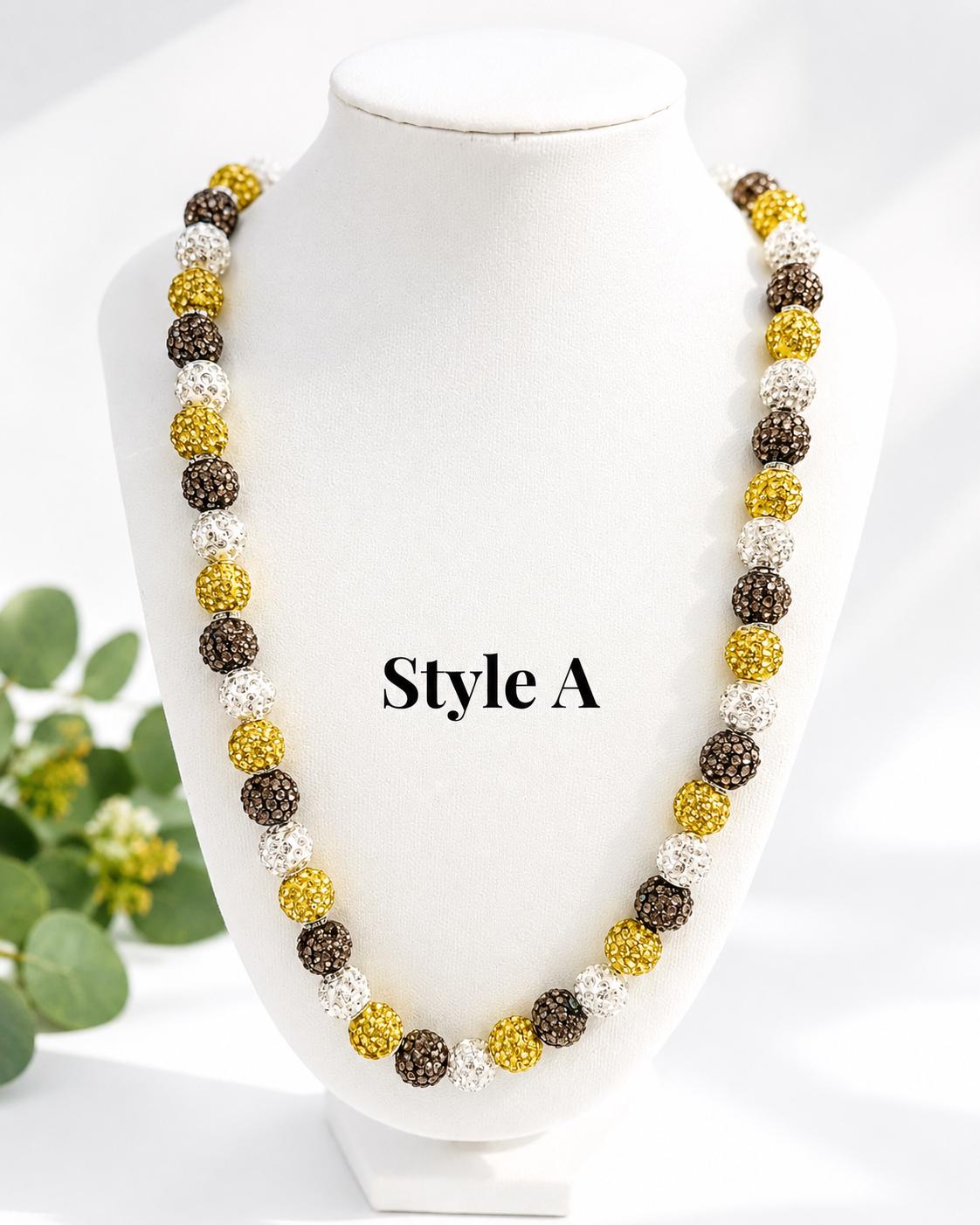Gold/Silver/Dark Silver Rhinestone Necklaces