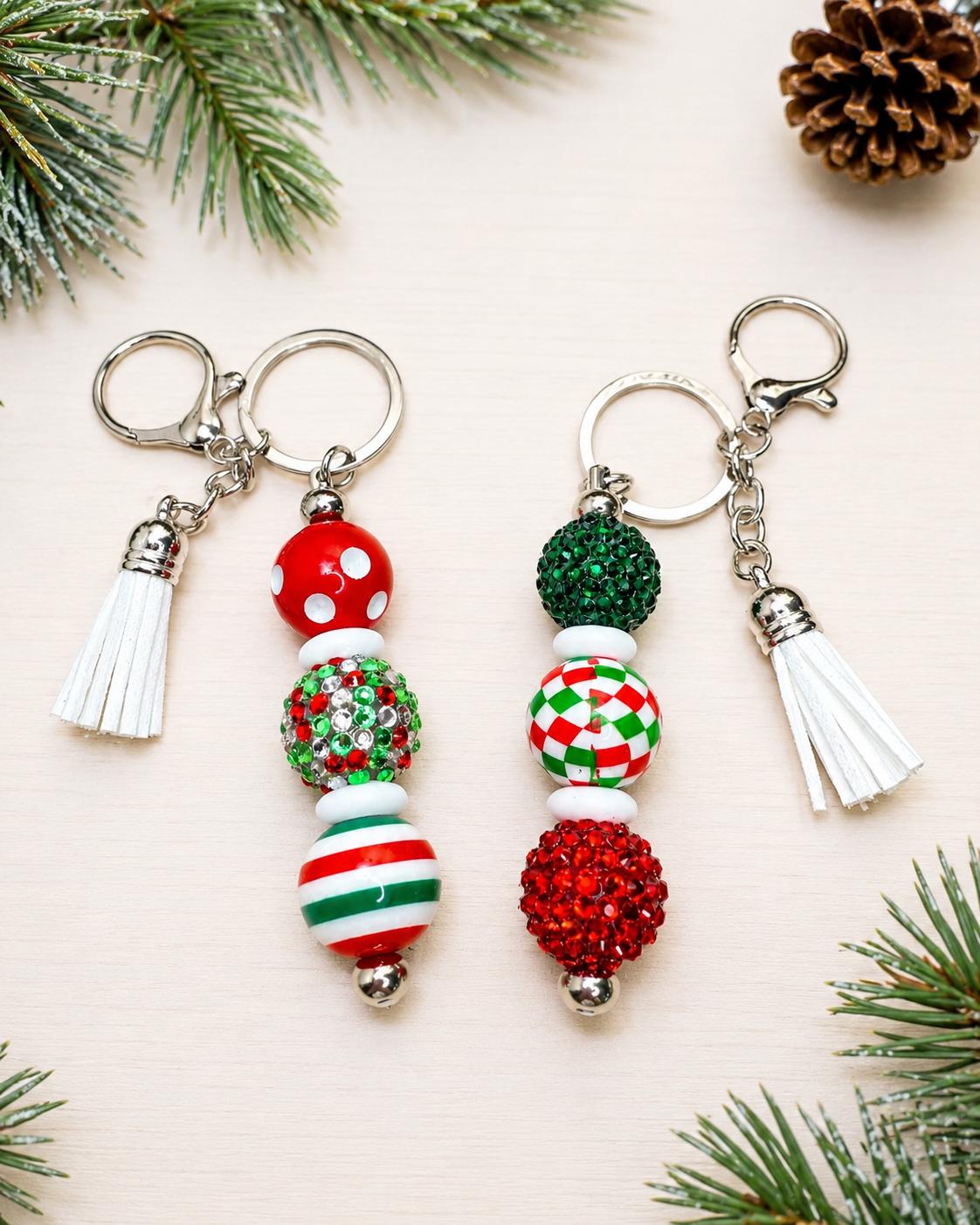 Holiday Beaded Keychains