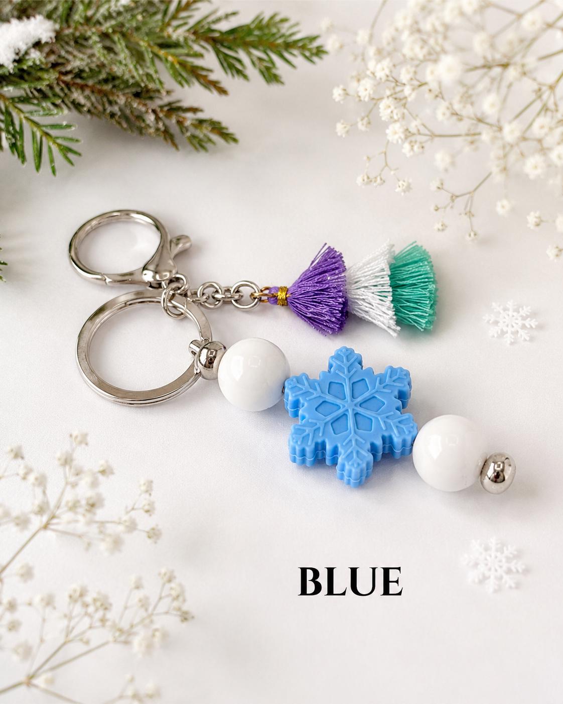 Snowflake Beaded Keychains
