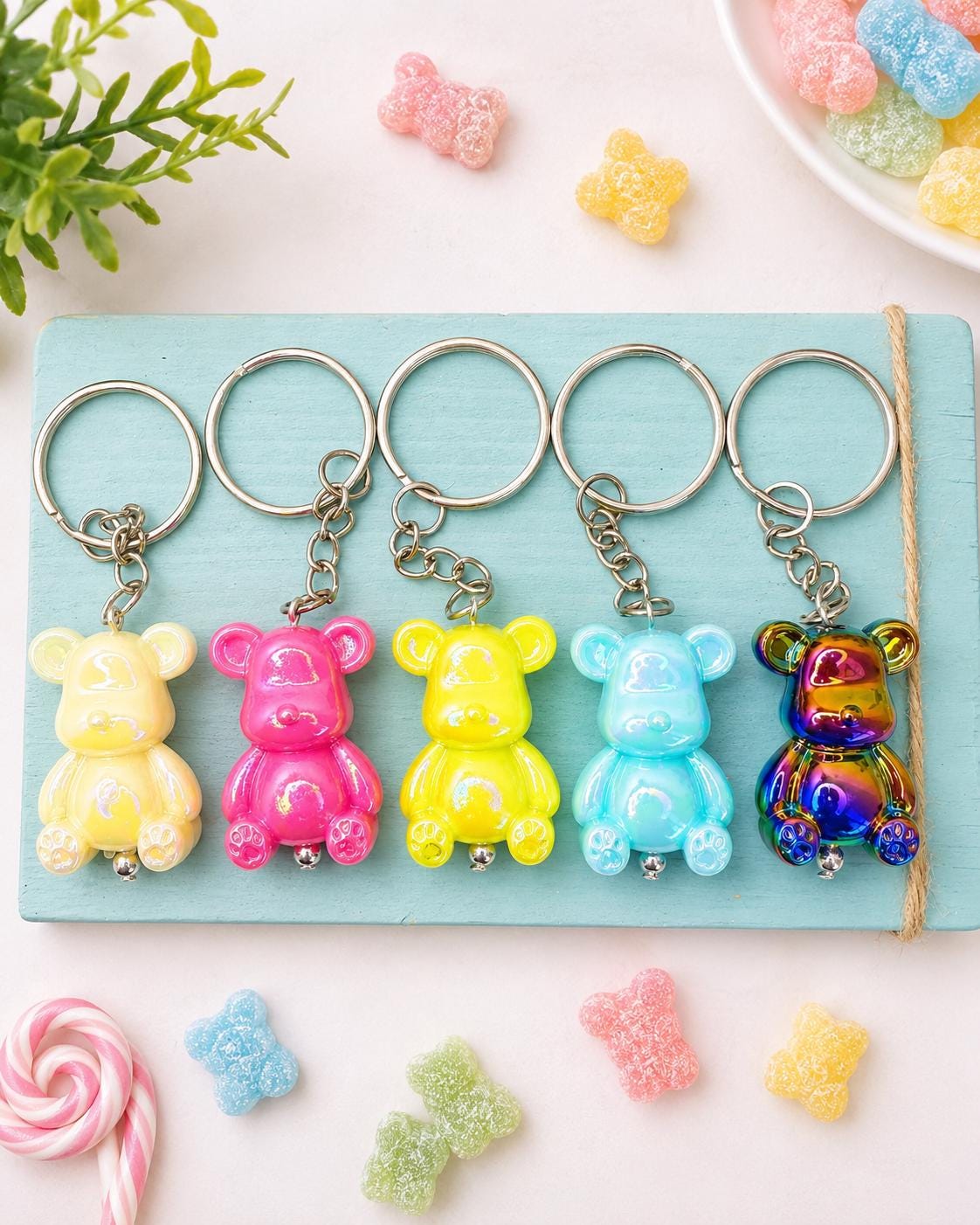 Playful Gummy Bear Keychain