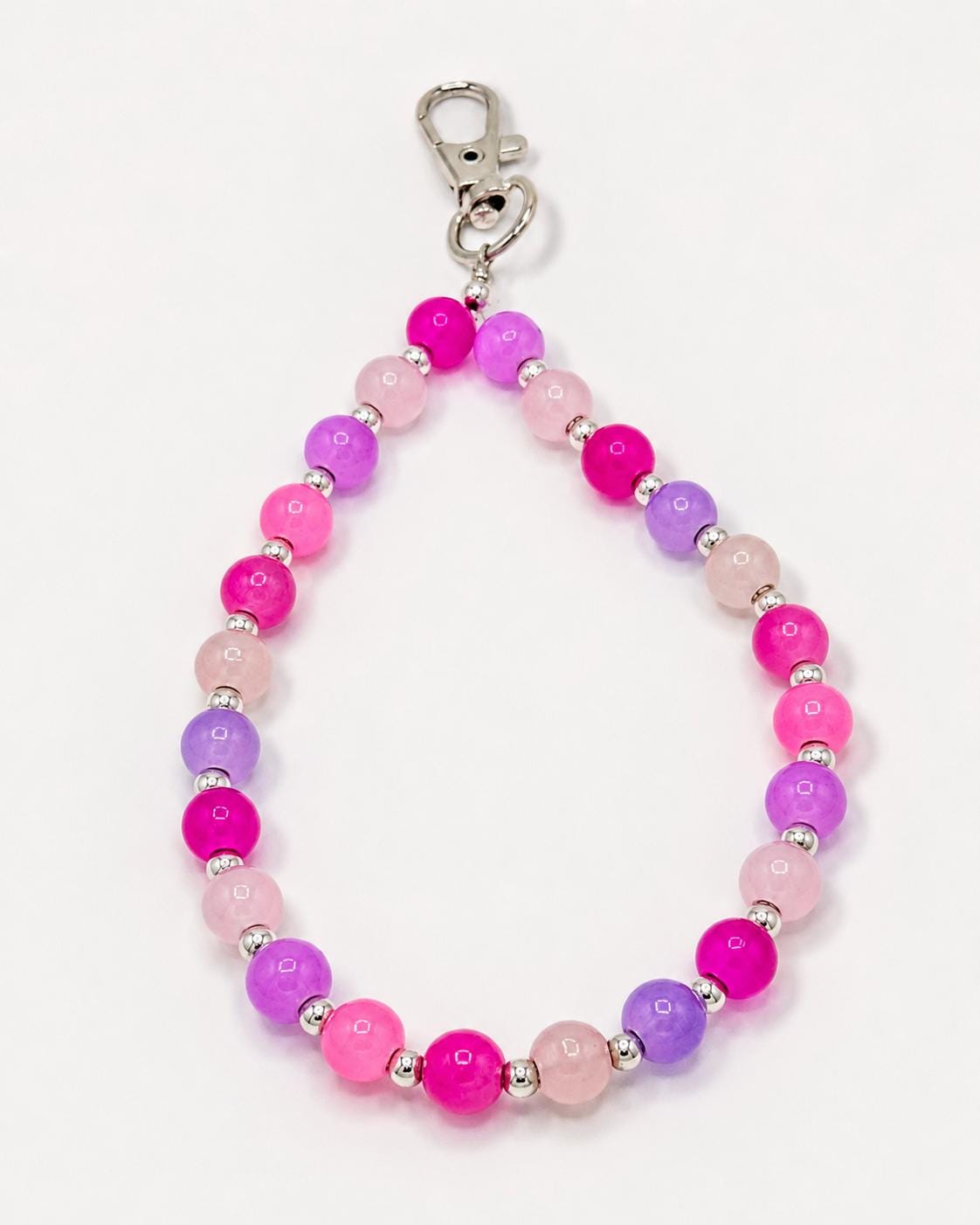 Pink & Purple Glass Beaded Phone Wristlet
