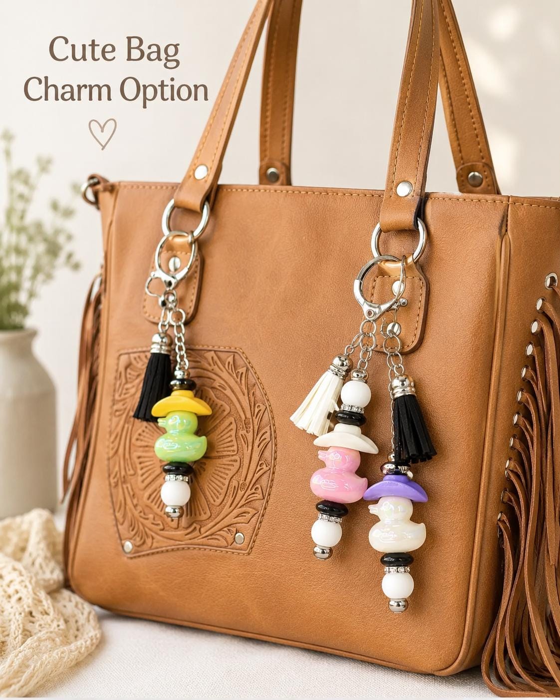 Cowboy Duck Keychain- Iridescent