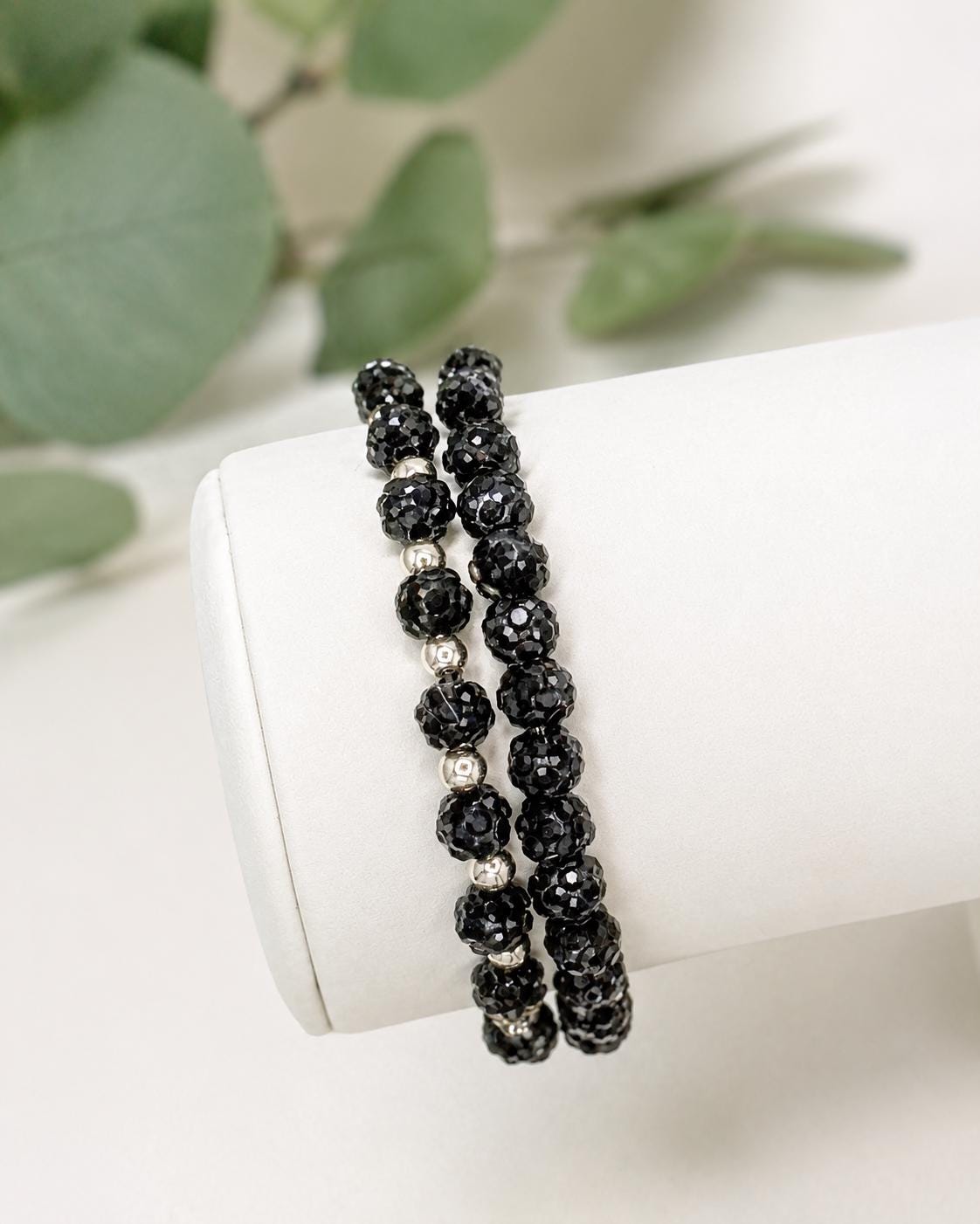 Rhinestone Bead Bracelets - 6mm Bead