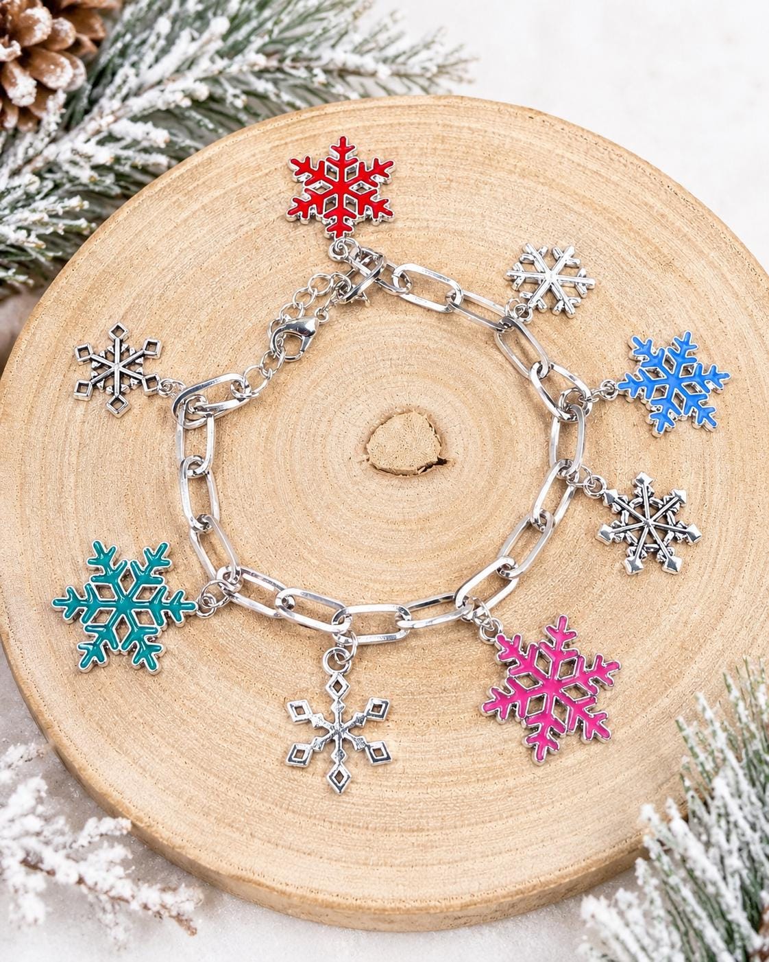 Colorful Snowflake Charm Bracelets