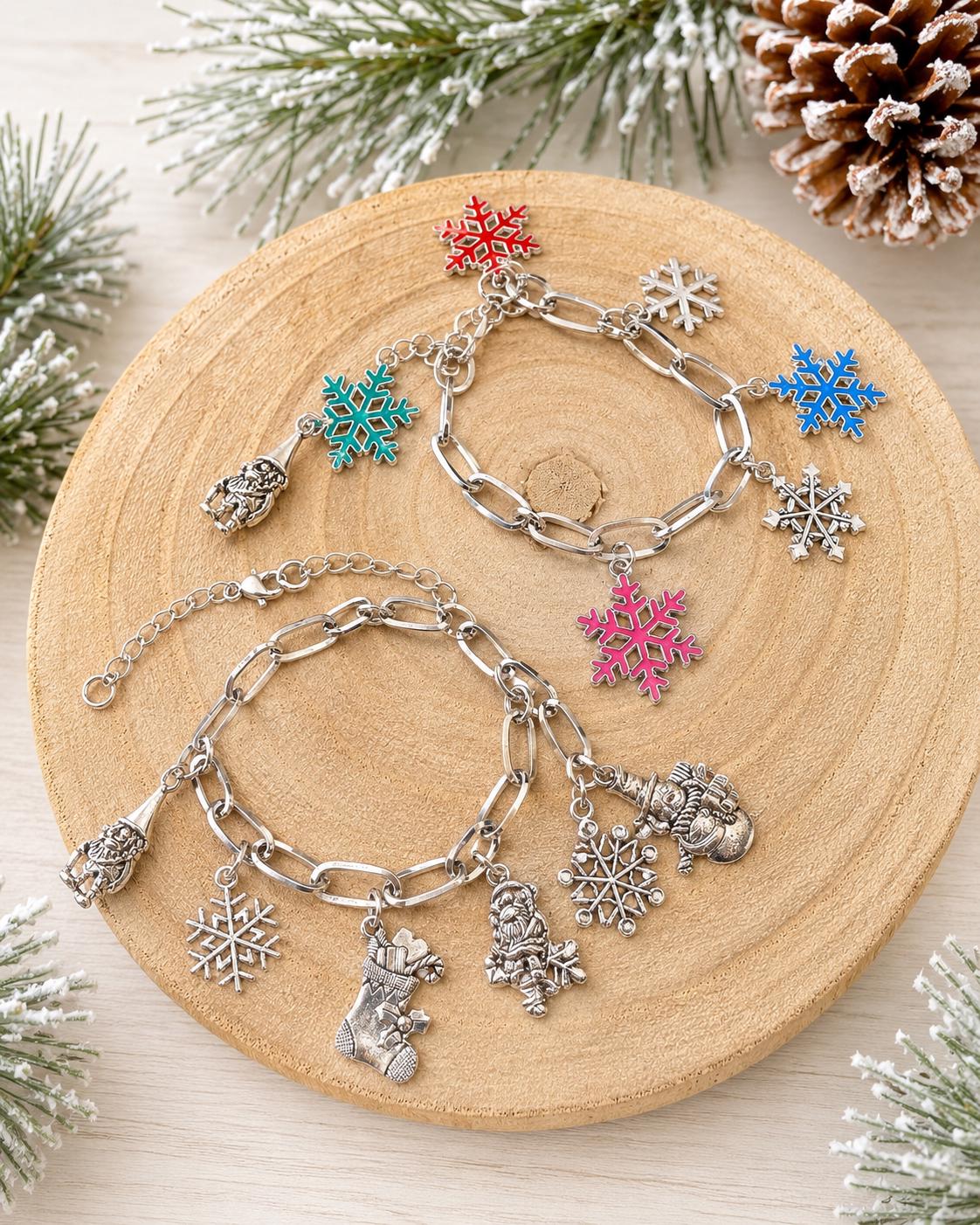 Colorful Snowflake Charm Bracelets