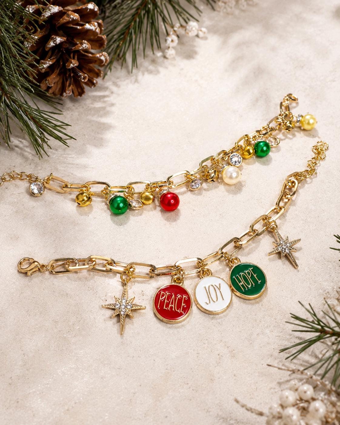 Joy & Hope Holiday Charm Bracelets