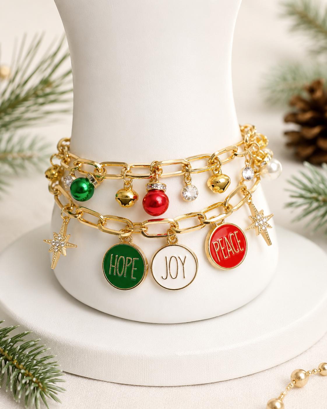 Joy & Hope Holiday Charm Bracelets