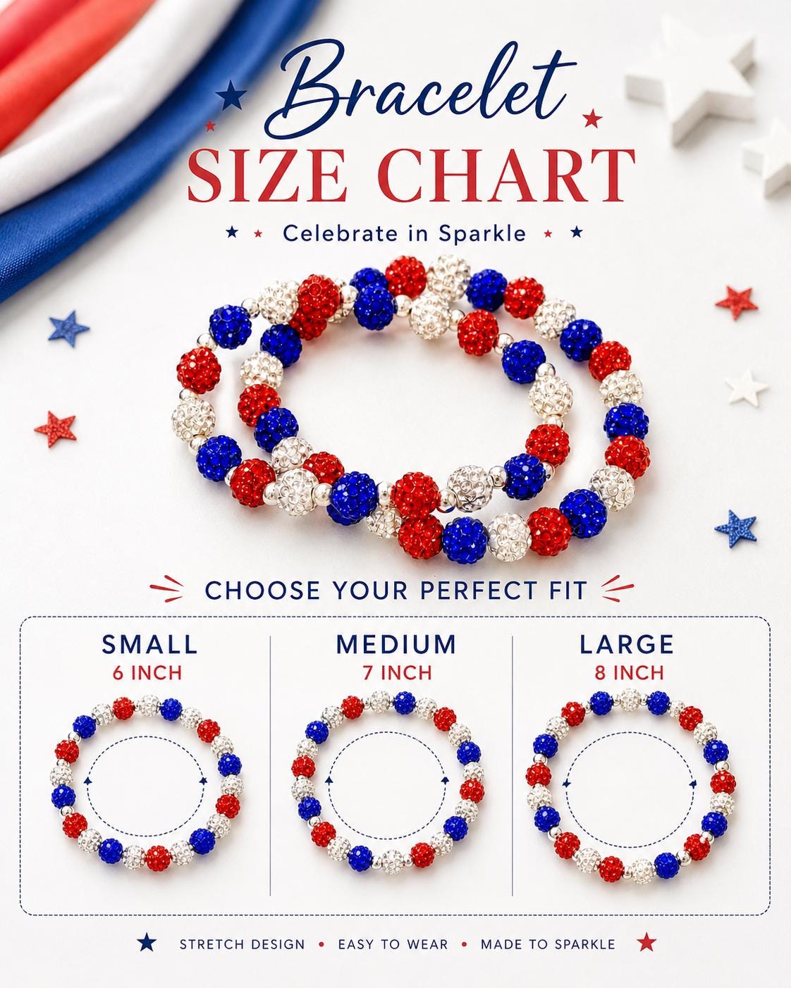 Red White Blue Bracelet