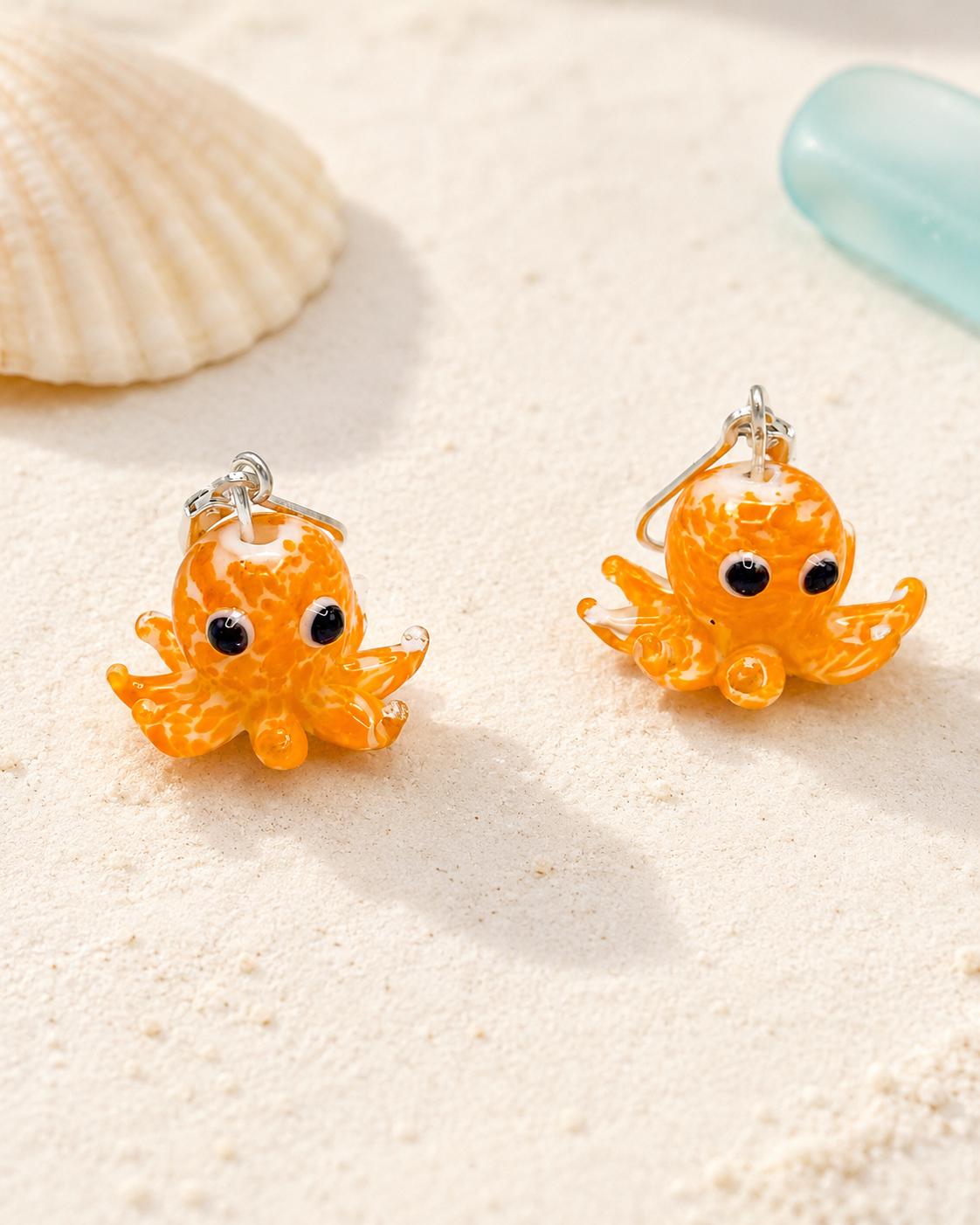 Glass Octopus Earrings