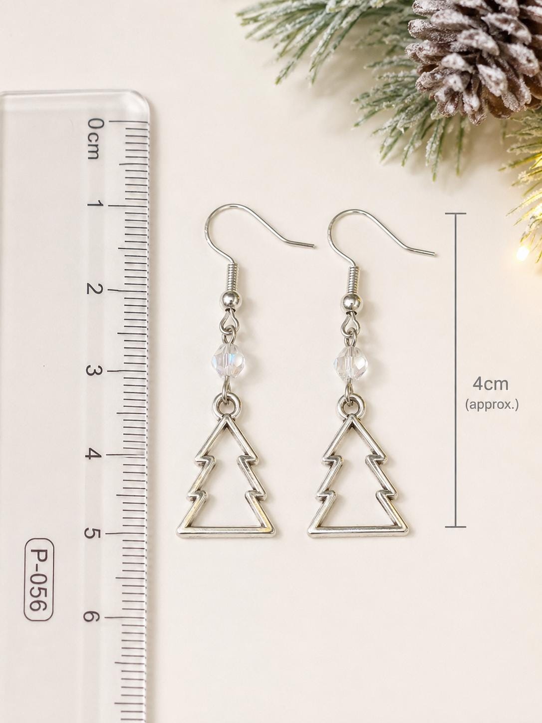 Christmas Tree Dangle Earrings- Sterling Silver