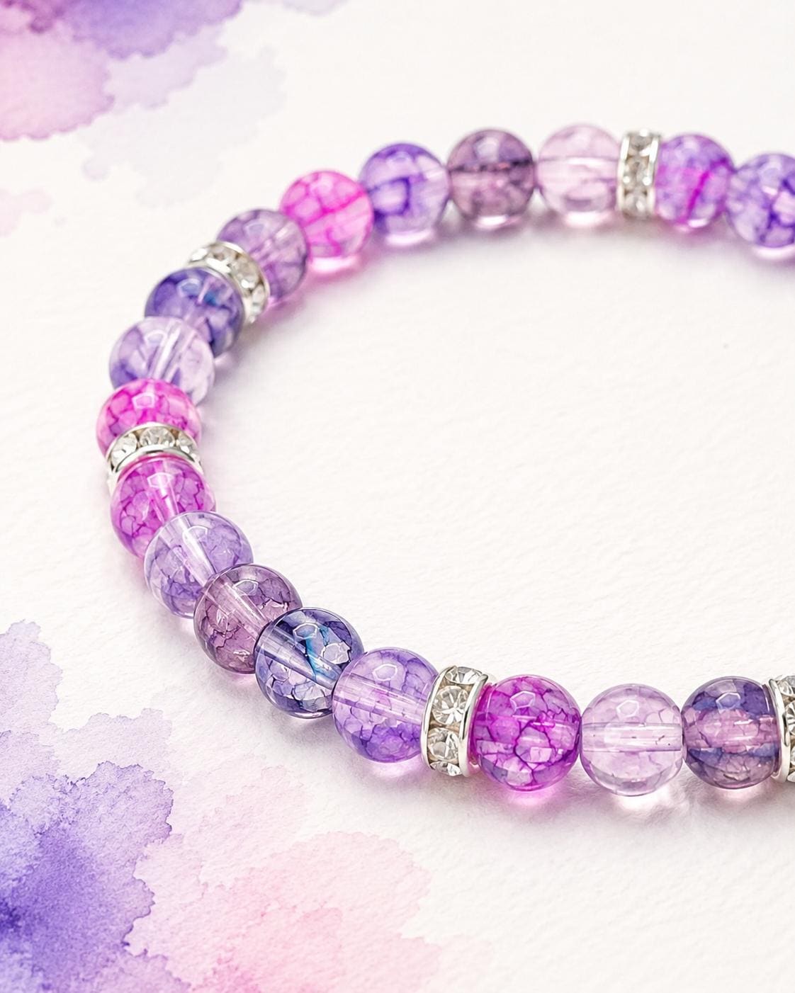 Watercolor Glass Bead Bracelets
