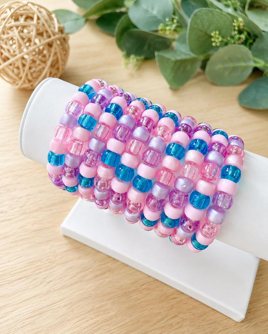 Mermaid Color Stackable Beaded Bracelets- Set of 3