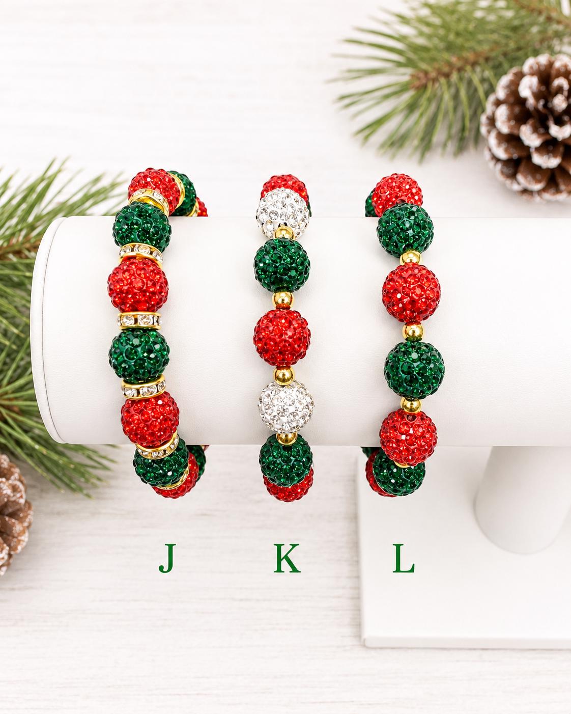 Holiday Christmas Rhinestone Bracelet