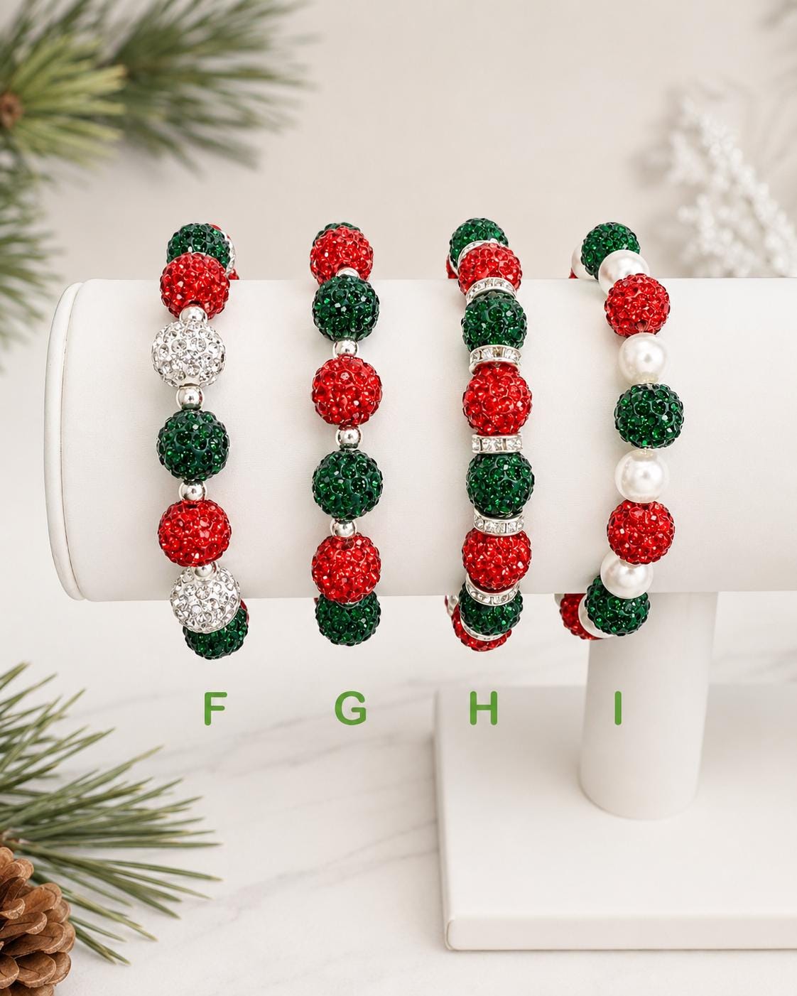 Holiday Christmas Rhinestone Bracelet
